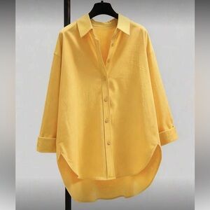Yellow Women's Button-Up Shirt